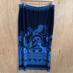 Susan Graver maxi navy blue skirt size LP Photo 1