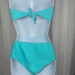 Vibrant Blue Bandeau Bikini Set with Cover Up 3 piece set Size M Photo 3