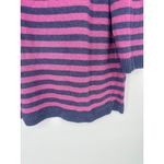 Talbots Linen Sweater Womens 3X Blue Pink Striped Pullover 3/4 Sleeve Colorful Photo 2