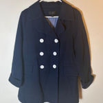 J.Crew  Navy Blue Double Breasted Cotton Twill Jacket Coat Size 10 Photo 0