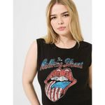 Torrid NWT Rolling Stones American Flag Relax Fit Cotton Crew Tank Plus Size 0 Photo 3
