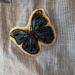 Desigual . Blue Embroidered Floral Bird Button Down Shirt Women's size Medium Photo 5