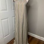 ZARA  striped metallic‎ slit maxi dress size small Photo 1