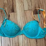 Xhilaration Bright orange and teal, lace push up bra. Barely Worn. 32B Photo 0