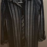 Peter Nygard Nygard blouse. Blue whites black striped. 2/3 sleeve blouse eves. Size XS‎ Photo 1