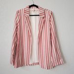 Esqualo Pink White Striped Woven Blazer Jacket Size 10 Photo 0