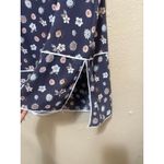 Loft  Floral Print Sleeveless Blouse Top Women's Size S White Trim Dark‎ Blue Photo 4