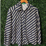 United Colors Of Benetton  Blue and White Striped Button Down Top Sz XS Photo 0