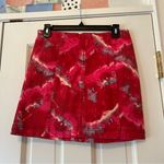 Free People  Modern Femme Red Tie-Dye Denim Mini Skirt Photo 0