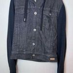 Moschino  Jeans Black Denim Hooded Jacket Sz 34 US Size 4/6 Small Photo 0