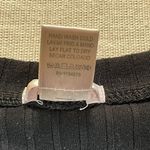 Bozzolo | Black Ribbed Crewneck Short Sleeve Cropped Tee | Large Photo 3