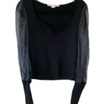 Veronica Beard   Finian Merino-Wool-Blend Top - Black size medium Photo 0