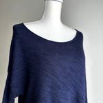 Anthropologie  Moth Crossed Pointelle Pullover Sweater Navy Round Neck Photo 6