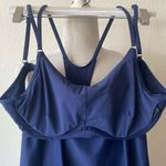 Athleta  Seascape‎ Blousy Tankini Top 36D Navy Blue Photo 9