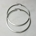 Beautiful Big Circle Silver Hoop Earrings Photo 1