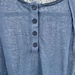 Umgee  blue M burnout tee buttons raw hem casual lounge layering Photo 9