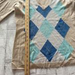 Ny&co New York & Sz MCo. Tan Beige Argyle V-Neck Sweater Relaxed Everyday Layer Sz M Photo 5