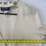 Vintage Blazer Medium Cotton Lightweight Cream Geometric Designs Lilly Sports Photo 4