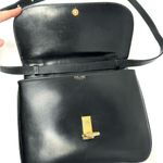 CELINE Vintage Horse Carriage Bag – Black Leather Crossbody - Gold Logo Hardware Photo 2