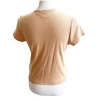 Maeve  By Anthropologie Cropped Ribbed Top Tan Size XL Boho Minimalist Photo 2