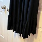 Blush Puff Sleeve Smocked Waist Maxi Dress Square Neck Tie Front Ruffle Hem XL Black Photo 12