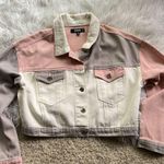 Missguided  Colorblock Cropped Denim Jacket Photo 8