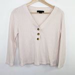 Sanctuary  Light Pink V-Neck Long Sleeve Knit Henley Shirt Women's Size Small S Photo 6