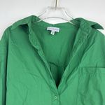 Lucy Paris Toni Cotton Green Button Down Long Sleeve Shirt Size Medium Photo 2