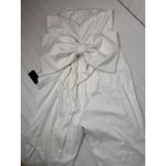 Lulus NWT  Beloved Bliss Ivory Strapless Slim Leg Bow Jumpsuit Party Classy Sz S Photo 3