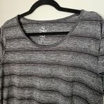 Made for life Top Workout Athletic Black Gray Stripes Tie Sides Crewneck Casual Photo 1