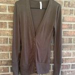 Zenana Outfitters  Camo Green Brown Solid Button-Up Cardigan Photo 0