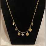 CAbi  Dolce Charm Matte Gold Tone Necklace 29" Heart Coin Flower #2055 Photo 3