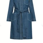 BCBGMAXAZRIA BCBG Blue Jean Denim Button Down Trench Coat Dress XS Photo 9
