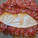 Dear John Size Large Tiered Dress Ruffle Shimmer Paisley Sleeveless Red Photo 7