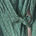 Anthropologie  Sanctuary Green Micro Leopard Animal Print Wrap Dress Long Sleeve Photo 9