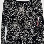 Cynthia Rowley Knit Sweater Dress Black & White Floral Print Women’s XS NEW Photo 2