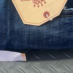 Pink Label Retro Inspired Jeans Juniors Size 7 Distressed Flare Raw Hem Festival Blue Photo 9