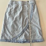 J. Crew NWT Light Blue Oxford Ruffle Pencil Skirt Photo 2