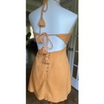 Free People Orange Halter Mini Dress Open Back Tassel Tie Small Viscose Cotton Photo 6