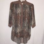 Wilfred‎ Aritzia Silk High Low Reptile Print Top Brown Size XS Photo 5