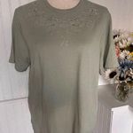 Embroidered Sparkling Sage Green Top Size M Photo 0