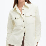 Madewell Jacket Womens Corduroy Relaxed Shirt-Jacket White Western Size XS NEW Photo 0