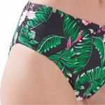 White House | Black Market NEW WHBM Lush Floral Black Shirred Wrap High Waist Bikini Bottoms size Small Photo 1