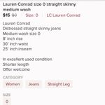 LC Lauren Conrad Lauren Conrad short cropped distressed blue denim size 0 Photo 6