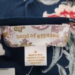 Band of Gypsies  Blue and Pink Boho Crop Top NWT Size Medium Blue Floral Top Photo 5