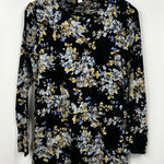 J Jill Shirt Womens Long Sleeve Floral Layered Tunic Top Black Size Small Photo 0
