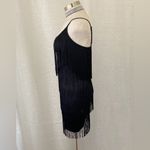 FRINGE Spaghetti strap black Mini Dress Photo 4