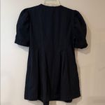 Free People  black v-neck soft light denim top with bubble sleeves Photo 5