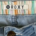 Roxy Crochet Side Daisy Dukes Denim Blue Distressed Shorts 7 Photo 1