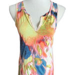 Vera Wang Womens Simply Vera Sleeveless Stunning Watercolor Semi Sheer Back Top - Sz S Photo 0